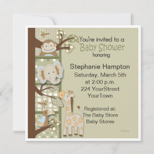 Invitación Platos y puntos de Poka en Baby Shower