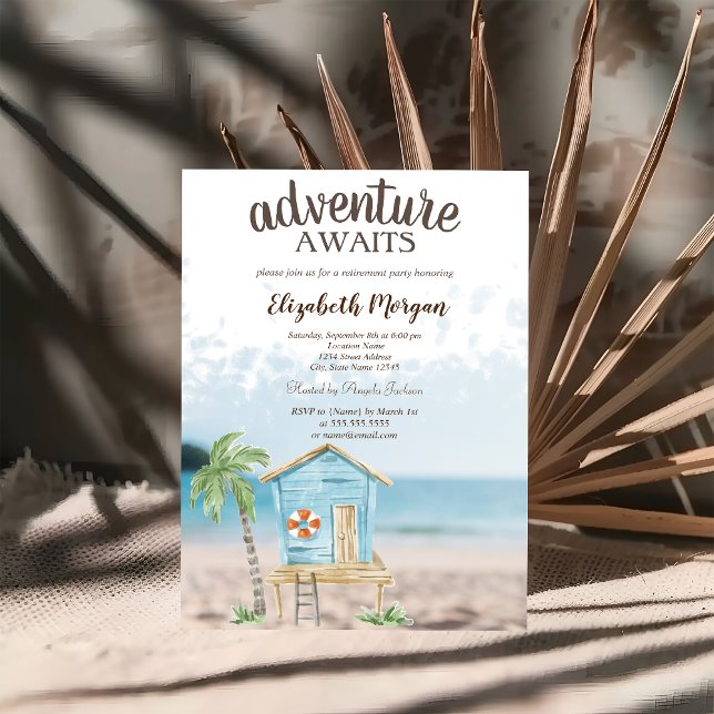 Invitación Playa,Arena,Casa de Playa Fiesta de Jubilación (Subido por el creador)