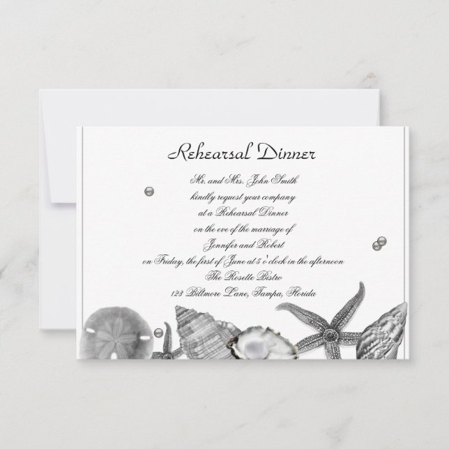 Invitación Playa atractiva en ensayo de la bodas de plata (Anverso)