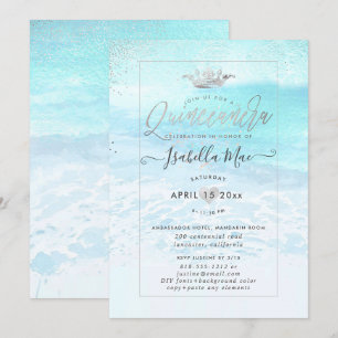 Invitación Playa azul cristalina de PixDezinesQuinceanera lit