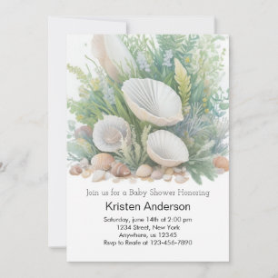 Invitación Playa Baby Shower junto al océano