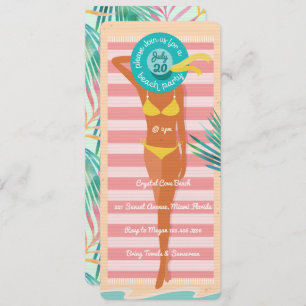 Invitación Playa caucásica Babe Summer Vibe Beach Fiesta