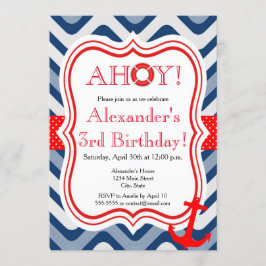 Invitación Playa costera mar náutico feliz cumpleaños