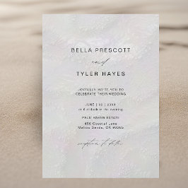 Invitación Playa Costera Pearly Sands Boda Elegante Oceánica