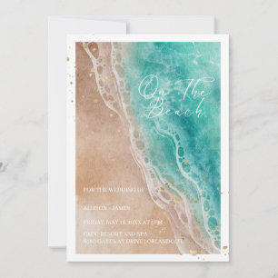 Invitación Playa De Acuarela En La Boda De La Playa
