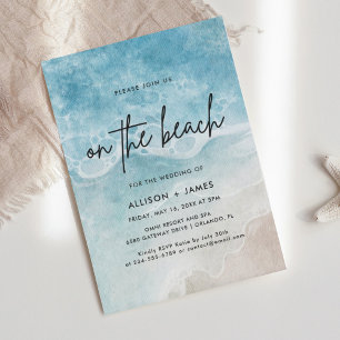 Invitación Playa De Acuarela En La Boda De La Playa