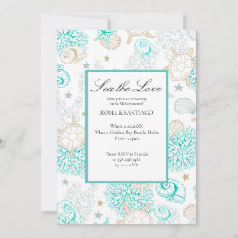 Invitación Playa de Amor Marítimo Boda Llana