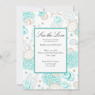 Invitación Playa de Amor Marítimo Boda Llana
