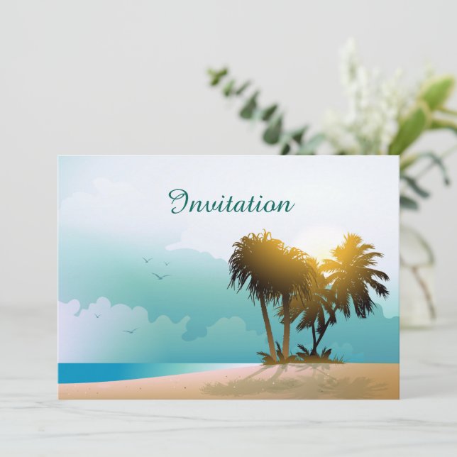 Invitación Playa de arena (Anverso de pie)