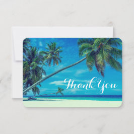 Invitación Playa de arena blanca con palmeras Boda gracias