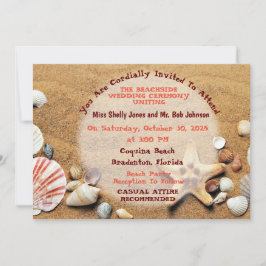 Invitación Playa De Arena Con conchas Marinas