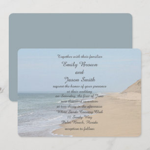 Invitación Playa de arena y olas oceánicas