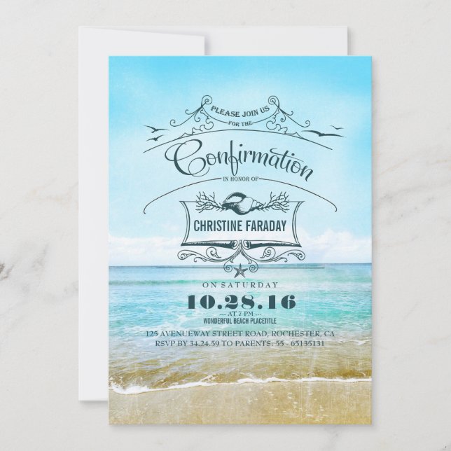 Invitación Playa de confirmación (Anverso)