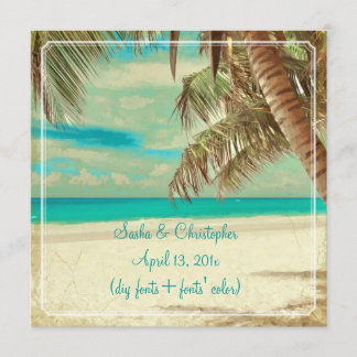 Invitación Playa de época PixDezines, paraíso tropical