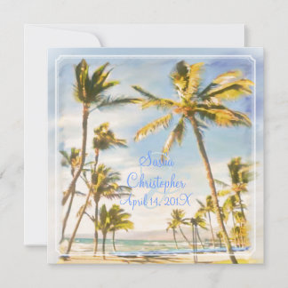 Invitación Playa de época PixDezines, paraíso tropical