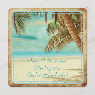 Invitación Playa de época PixDezines, paraíso tropical