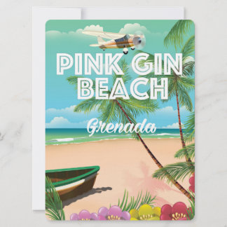 Invitación playa de ginebra rosa cartel de viaje a Granada