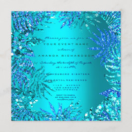Invitación Playa de Helechos Tropicales Océano Azul Turquesa