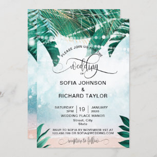 Invitación Playa de la isla de destino boda