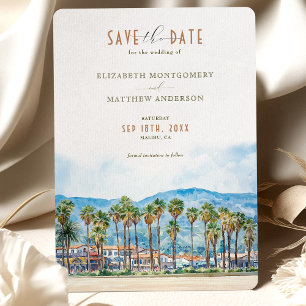 Invitación Playa de Malibu Santa Barbara CA Guardar la fecha