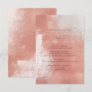 Invitación Playa de metal blanco rosado de Rubor color rosa R
