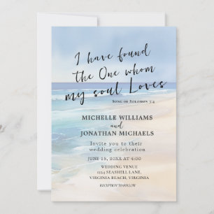 Invitación Playa de moda Acuarela Océano Boda cristiano