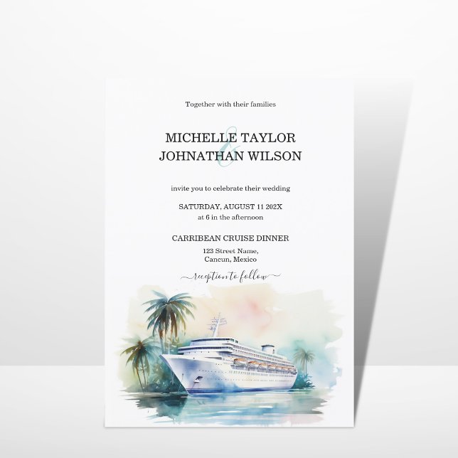 Invitación Playa de Palmeras de destino de cruceros (Subido por el creador)