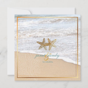 Invitación Playa de PixDezines+pez estrella+coral