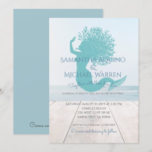 Invitación Playa De Sirenas O Boda A Orillas Del Lago