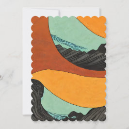 Invitación Playa de tonos terrosos tatuada