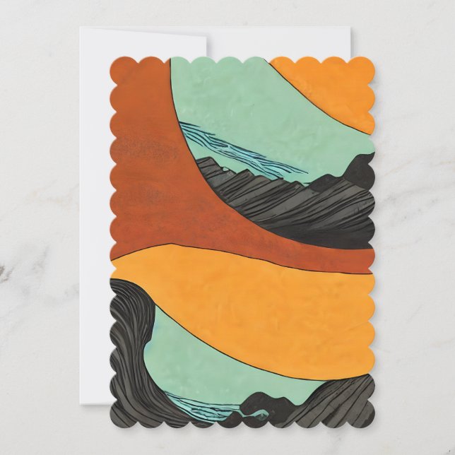 Invitación Playa de tonos terrosos tatuada (Anverso)