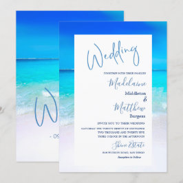 Invitación Playa de vacaciones Océano azul moderno