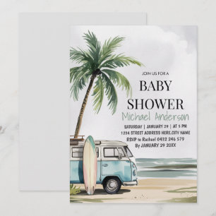 Invitación Playa de veraneo tropical de moda Baby Shower
