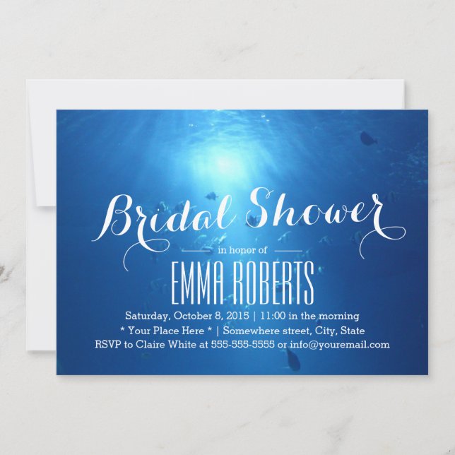 Invitación Playa De Verano Bajo Ducha De Novias Marinas (Anverso)