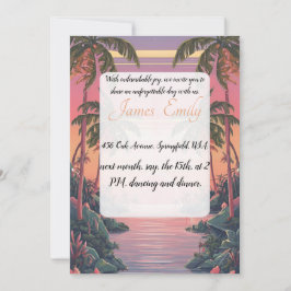 Invitación playa de verano Boda temático de acuarela rústica