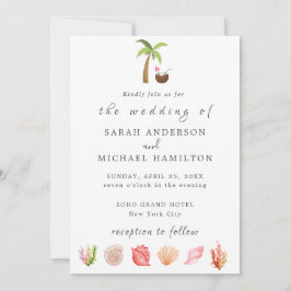 Invitación Playa de verano de acuarela moderna