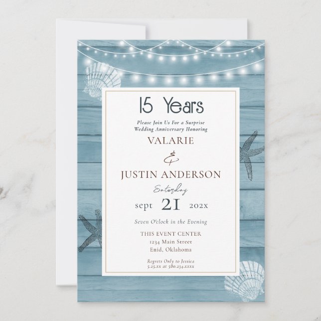 Invitación Playa del 15° Aniversario de la Sorpresa (Anverso)