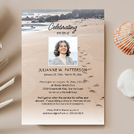 Invitación Playa del Océano Huellas de Arena, Celebración de 