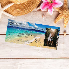 Invitación Playa - Destino oceánico con foto y avión