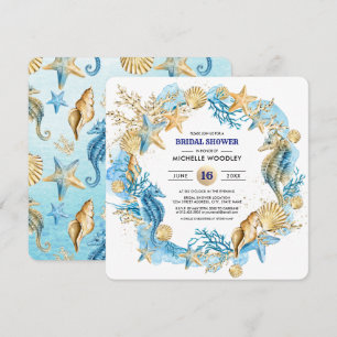 Invitación Playa   Ducha nupcial de las casetas costeras