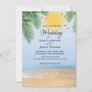Invitación Playa elegante del océano azul veraniego