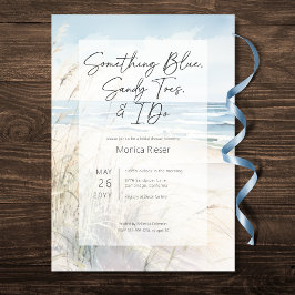 Invitación Playa moderna Algo de ducha azul de novia