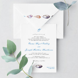 Invitación Playa Nautical Ocean Beach moderna y elegante Boda