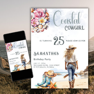 Invitación Playa Occidental de la Fiesta de Cumpleaños de la