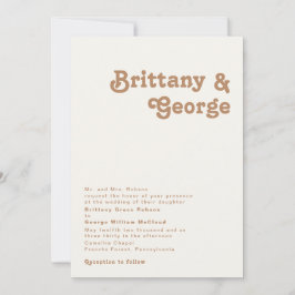 Invitación Playa Retro | Boda tradicional de marfil