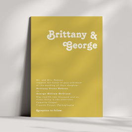 Invitación Playa Retro | Boda tradicional de oro