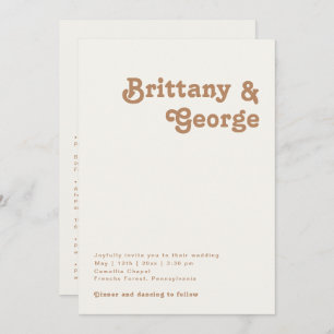 Invitación Playa Retro   Ivory All In One Boda
