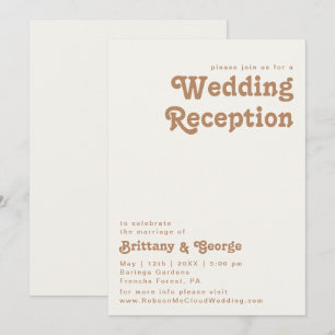 Invitación Playa Retro   Recepción de Boda Marfil