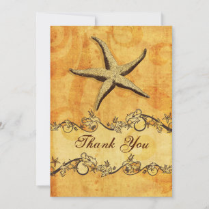 Invitación playa rústica, vintage, starfish
