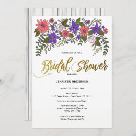 Invitación Playa rústica Wood Floral Bridal Shower